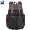 Outdoor travel backpack, retro casual men hiking canvas leather bag